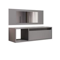 Penteadeira Camarin Suspenso Espelho 1p Nicho Quarto Mayumi 90cm Grafite M12 - D`rossi