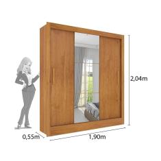 Guarda Roupa Casal Com Espelho Valência/ Malibu 03 Portas 04 Gavetas Tcil Móveis