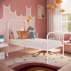Cama Infantil de Solteiro em Ferro - Nina Branco