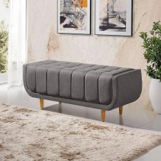 Recamier Alemanha 1,00m Com Base Madeira Linho Sofatec Grafite