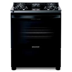 Fogão Brastemp 5 Bocas Preto com Turbo Chama com Mesa de Vidro - BFS5V