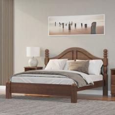 Cama Casal Clássica 160cm em Madeira Maciça Ouro