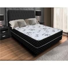 Cama Box Casal Conjugada Unyco D28 Ortopédico Floral e Preta