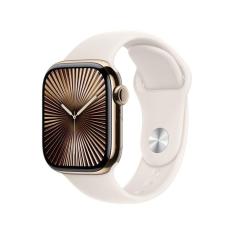 Apple Watch Series 10 GPS Caixa Cor de Ouro Rosa de Alumínio 42mm Pulseira Esportiva Blush-clara M/G-Unissex