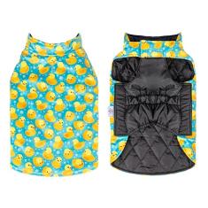 CuteBone Casaco para cães de inverno, impermeável, à prova de vento, colete reversível para cães, espesso, ajustável, para clima frio, para cães pequenos, médios e grandes, casaco macio de inverno com