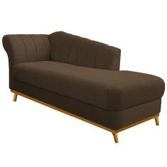 Recamier Vanessa 140cm Lado Direito Suede Marrom Doce Sonho