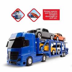Caminhão Cegonheira com 4 Pick-Ups - Petroleum - Azul - Roma