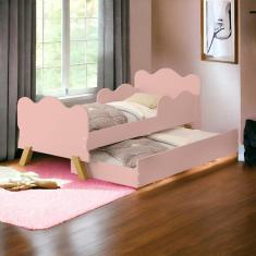 Cama Infantil Angel Rosê Com Auxiliar Cambel