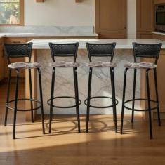 kit 4 Banquetas Cadeiras Bancos Altas Balcão Ilha Bar Bancada Cozinha 