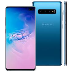 Smartphone Samsung Galaxy S10+ Azul 128GB, 8GB RAM, Tela Infinita 6.4", Câmera Traseira Tripla, PowerShare, Leitor Digital na Tela, Android 9.0