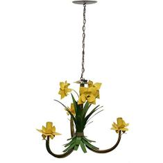 Pendente de Flores Artesanal para Quarto de Casal e Solteiro 03 Bocas