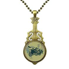 DIYthinker Colar de rua de grafite com estampa de música de bateria antiga com pingente de música