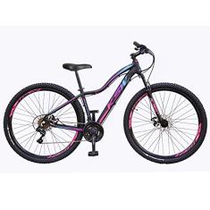 Bicicleta Aro 29 KSW MWZA 2020 Feminino 24v Hidráulico,15,Preto Rosa Azul