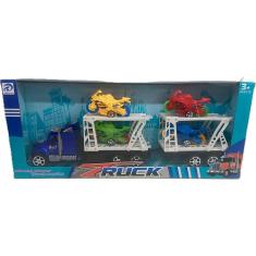 Caminhão Cegonha Miniatura com 4 Motos na Carreta 909-3B - Dorémi