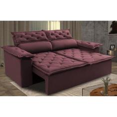 Sofá 3 Lugares Retrátil e Reclinável Cama inBox Compact 1,80m Velusoft