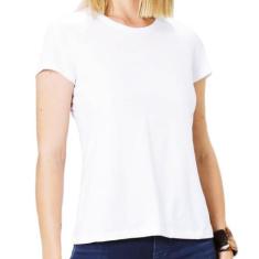 Camiseta Feminina Baby Look Básica M Ao Xgg Malwee, GG, Branco