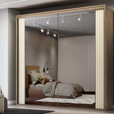 Guarda Roupa Casal 2 Portas Espelho Ripado 2,07 m Imperium Belmax, Car