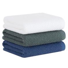 Buddemeyer Jogo de Toalhas Gourmet Quadriculado Pano de Copa Branco/Azul/Verde 3 peças