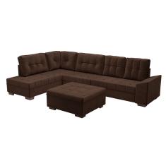 Sofá de Canto Leblon Veludo Café