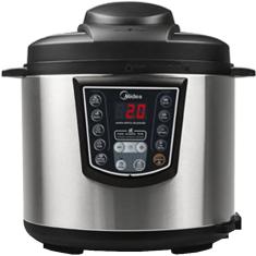 Panela Eletrica Pressao 6l Midea - Ppa71 Inox/preto 110 Volts