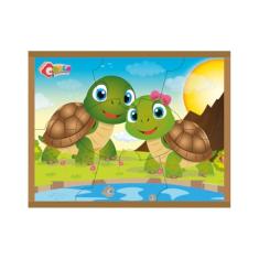 Carlu Brinquedos - Casal Tartarugas Quebra-Cabeça, 4+ Anos, 7 Peças, Multicolorido, 1282