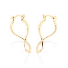 Brinco Rommanel Banhado A Ouro 18k Argola Navete Ondulada 523849, 0