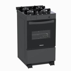 Fogao 4 Bocas Venax Picasso Vitreo Grafite Gas Glp, Bivolt