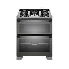 Fogão 5 bocas Electrolux Cinza Expert Função Air Fryer, 2 Fornos, Gril