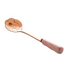 Conjunto 4 Colheres de Chá de Aço Inox com Cabo de Cerâmica Flowers Rose/Rosa - Wolff