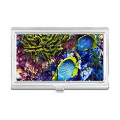 Capa para cartão de visita com imagem de natureza de peixe colorido do oceano