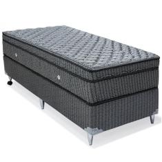 Cama Box com Colchão Orthotel Luxo Solteiro Molas Superlastic Ortobom Grafite