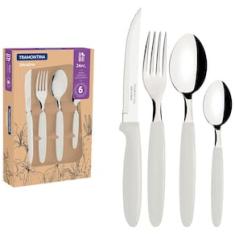 Faqueiro 24 Peças Tramontina Ipanema em Aço Inox - Branco