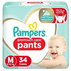 Fralda Pampers Pants Premium Care M 34 unidades