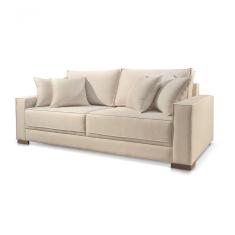 Sofá 3 Lugares Fixo Living Hotello Linho Bege Claro 2m