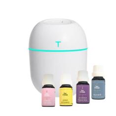 Umidificador De Ar Eletrico Usb + 4 Aromas Lar Fresh, Branco