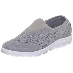 Propét Tênis feminino Travelactiv Slip-On, Prata, 7.5 X-Wide