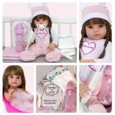 Boneca Reborn Realista Princesa Sonho de Amor com Enxoval - Cegonha Re