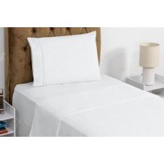 Lençol solteiro 3 peças com lençol elástico e superior micropercal 400