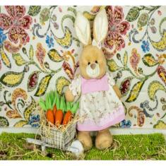 Coelho de pelucia  nino - 15cm / vestido  - CKD CONFECCOES, Floral nov