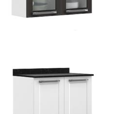 Cozinha Compacta 2 Peças 4 Portas Florença Branco/Grafite