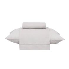 Buddemeyer Jogo de Cama Solteiro Percal 180 Fios Basic Percalle 100% Algodão Fio Penteado Bege 3 peças