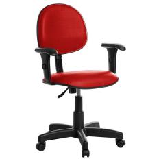 Cadeira De Escritório Executiva Com Braço Vermelho Rj