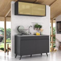 Armário de Compacta 2 peças Veneza Multimóveis MP2140.895 Preto