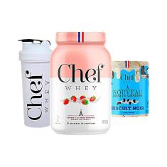 Kit Chef Whey 800g + Pasta de Amendoim 600g + Coqueteleira - Chef Whey-Unissex