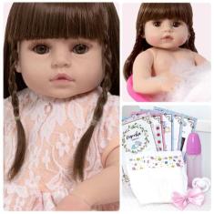 Boneca Reborn Corpo de Vinil Princesa Valentina Completa - Cegonha Reb