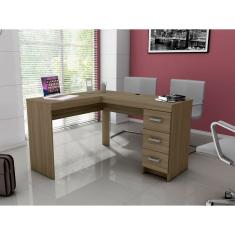 Mesa de Escritório Politorno Fênix com 3 Gavetas