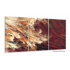 Quadro Decorativo Abstrato Fractal 120x60 3 pçs sala quarto