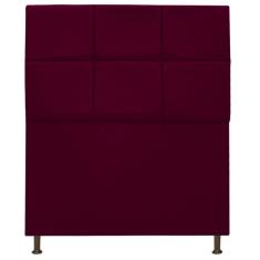 Cabeceira Estofada Damares 90cm Solteiro Botonê Suede Bordô