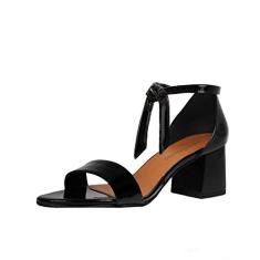 Sandália Troca Tira Salto Baixo Grosso Luiza Sobreira Verniz Preto Mod. 2205-2