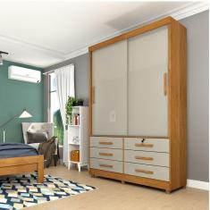 Guarda Roupa Casal 2 Portas 6 Gavetas Chicago Tcil Móveis Cinamomo/Off White